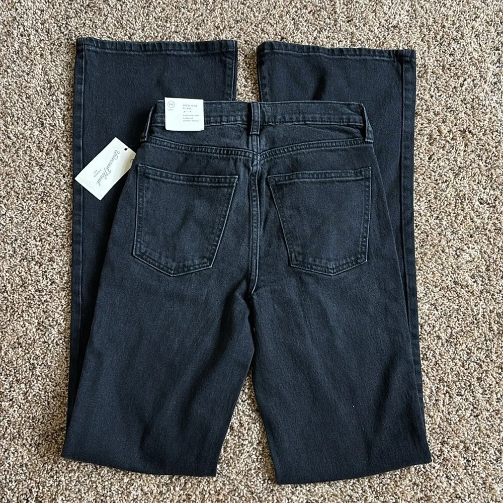 Universal Thread High Rise Black Flare Cotton Jeans Size 00 Long